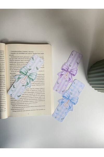 tinystoriestr Colorful Bow Themed Bookmarks 5 Pieces