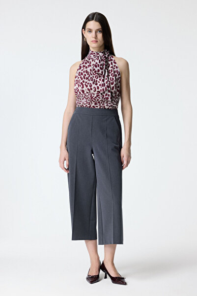 adL Gri Gabardin Culotte Pantolon