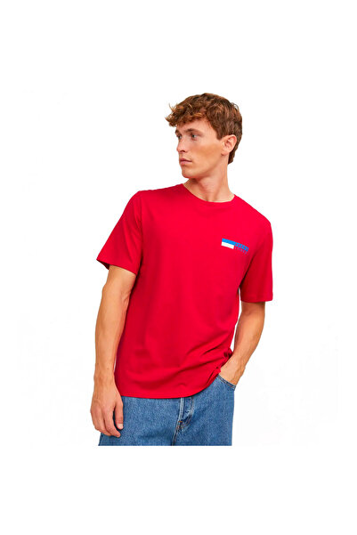 Jack & Jones JJECORP Μπλουζάκι με λογότυπο PLAY SS 12233999-4346511 Κόκκινο
