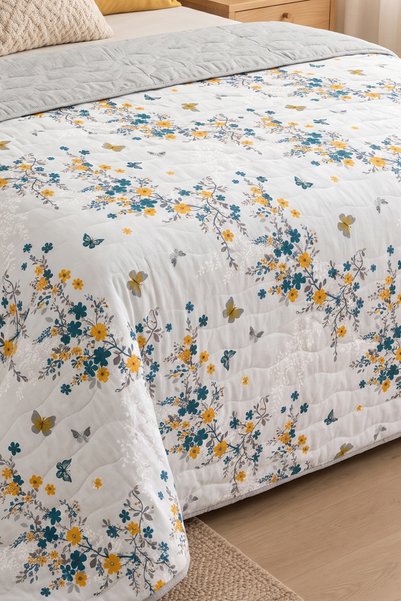 CARYUM Double-Sided Quilted Pique & Bedspread |   Double Cotton Blanket |   Four Seasons Use