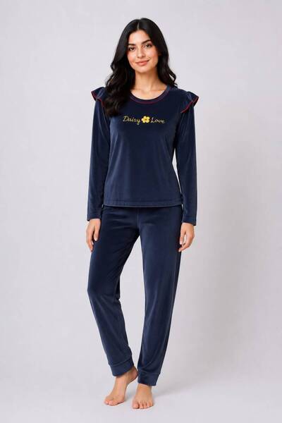 FORMO PREMIUM Kadın Kadife Yüksek Kaliteli Uzun Kollu Pijama Takımı