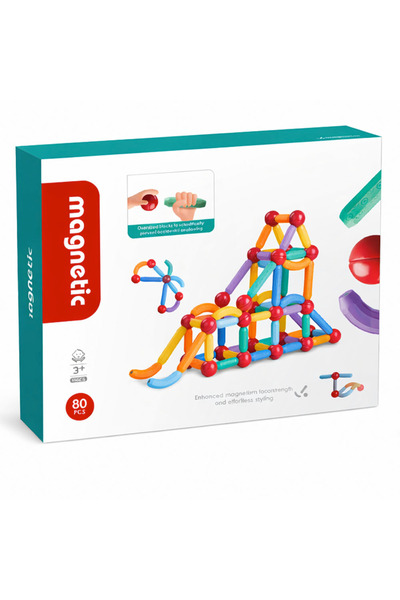 Picodino Set de bețe magnetice pentru construcții creative, 80 de piese