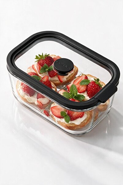 Suo Home Fresca Vacuum Glass Storage Container 470 ml – Airtight Leakproof Fo...