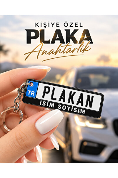 EFAYNU Kişiye Özel Plaka Anahtarlık - İsimli ve Plakalı Araç Anahtarlığı Sevg...