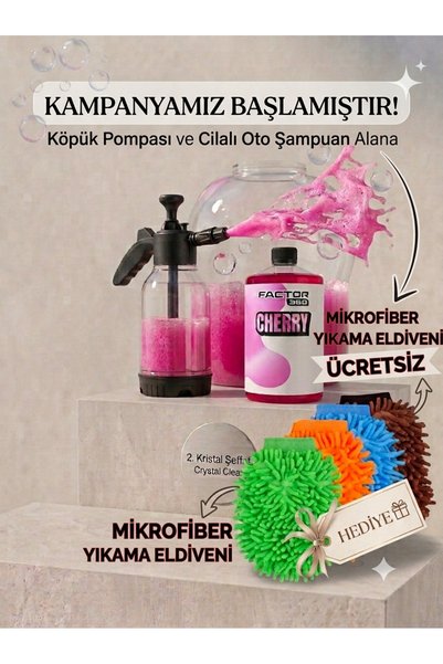 Factor360 Factor 360 Cilalı Pembe Köpük 1L + 2L Şeffaf Basınçlı Köpük Pompası...