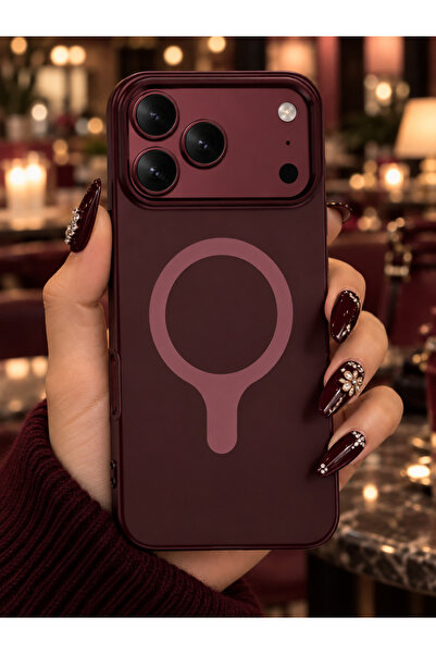 Alan Tech iPhone 18 Pro Max/17 Pro Max Uyumlu MagSafe Burgundy-Bordo Velora K...