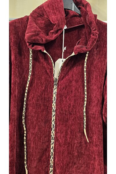 Park Moda İtalyan 2'li Kadife Takım Leopar Fermuar Detaylı