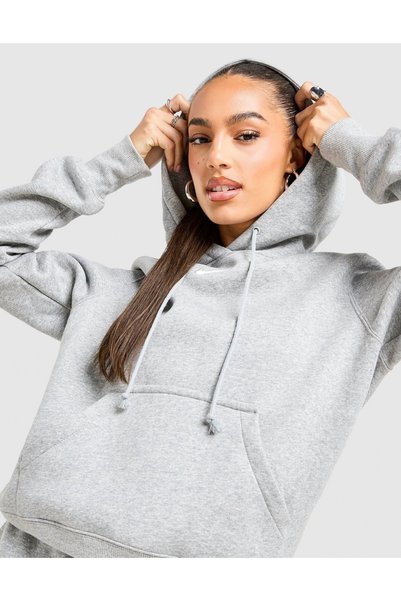 Nike Sportswear Phoenix Fleece Kadın Gri Kapüşonlu Hoodie-KUZEY SPORT