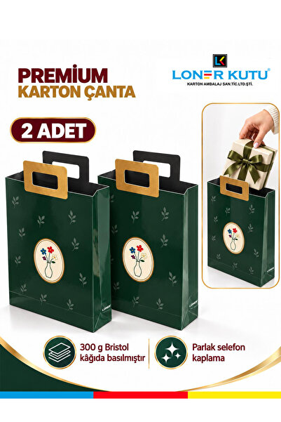 Loner Kutu Karton Çanta, Hediye Paketi, Hediye Kutusu, Karton Poşet Çanta, Kr...