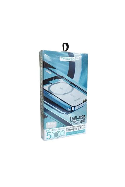 OEM Treqa Power Bank με Μαγνητική Ασύρματη Φόρτιση 5000Mah 15W+USB TR-966 - M...