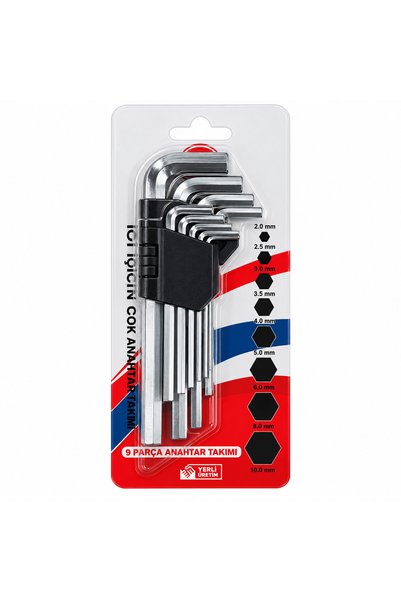 CYH Ecqle 9 Piece Long Allen Wrench Set – L Type Hex Key Set