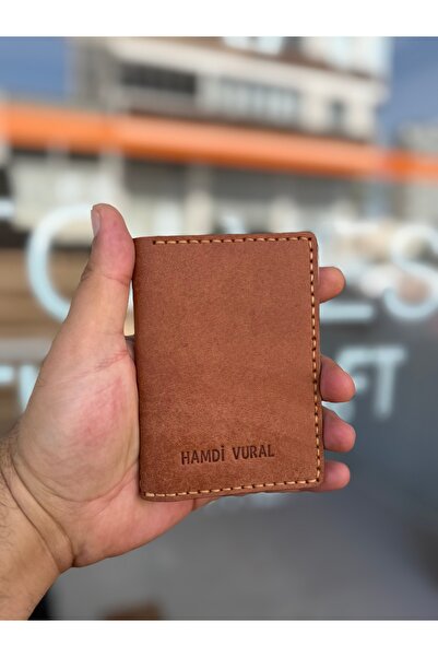 El yapımı hakiki deri ruhsat kabı