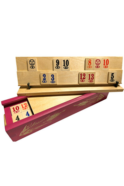 unbranded Carved Rummy Game with Wooden Pieces- Pink