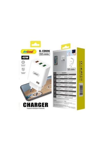 OEM Andowl Φορτιστής με 3 θύρες USB 40W Q-CD696 - Charger