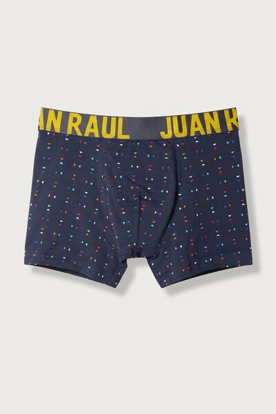 ablukaonline Men's Cotton Triangle Patterned Boxer Navy Blue