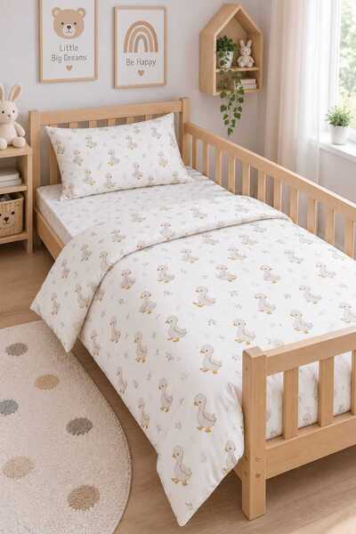 Yada Baby %100 Organik Pamuklu Poplin Renforce Kumaştan 5 Parça Lüks Yorgan &...