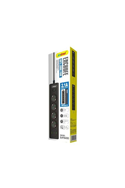 OEM Andowl Πολύπριζο 4 Θέσεων + 2 USB Θύρες με Διακόπτη Q-PX400 - Socket