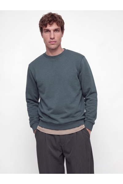 Jack & Jones Мъжки суичър, изчистена кройка с кръгло деколте, JJEBRADLEY, син...