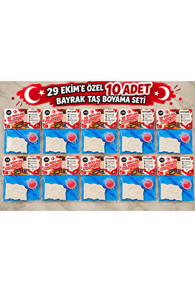 Genel Markalar 29 Ekim Özel 10’lu Bayrak Taş Boyama Seti