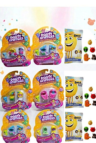 Genel Markalar Party Animals Figür Sürpriz Paket (6 Adet) ve Emoji Movie Kale...