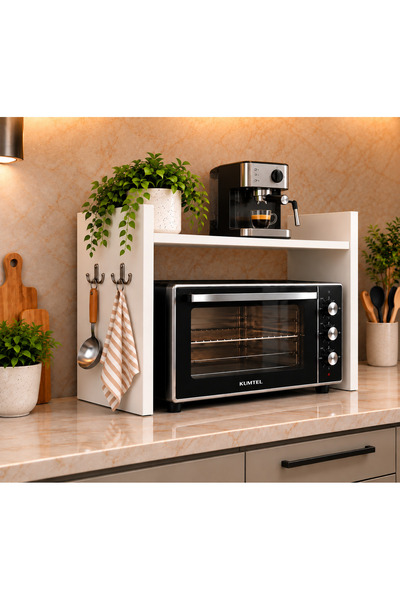 Tdesigno Moka Tezgah Üstü Mikrodalga-Mini Fırın Dolabı-Standı-Rafı-Düzenleyic...