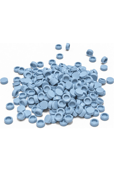 HAMMEN 1x1 Round Tile Yuvarlak Karo Parça, Medium Blue (Orta Mavi) – 100 Adet