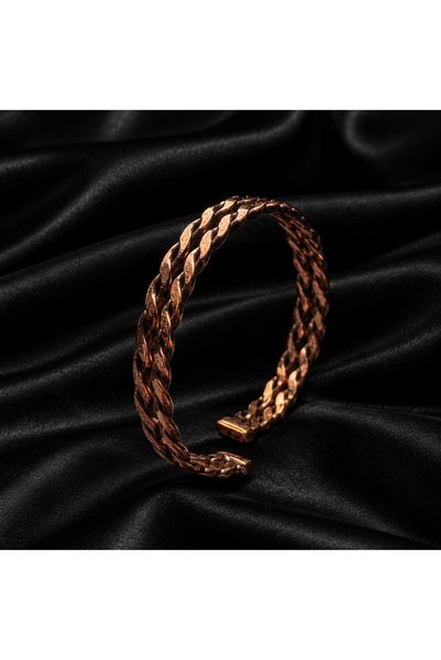Sabır Taneleri Fully Handcrafted Pure Copper Bracelet, Adjustable Copper