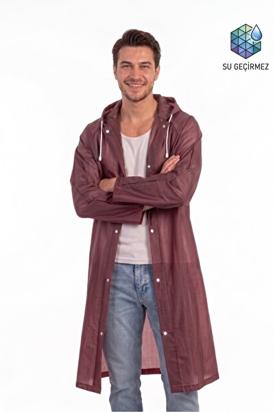 İMEXTECH Unisex Bordo Eva Kumaş Su Rüzgar Geçirmez Yağmurluk