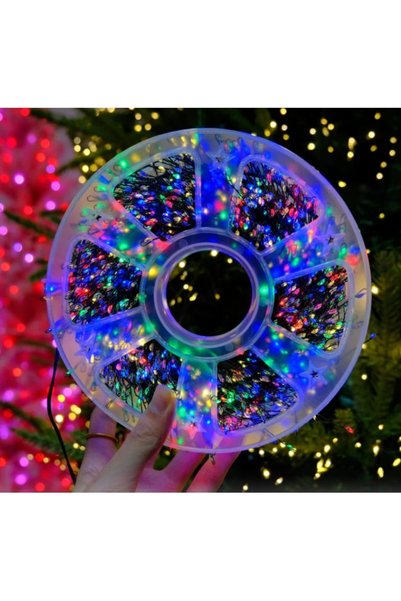 BZRSH Instalație lumini de Crăciun 50m 1000 becuri LED multicolore Sârmă de cupru Telecomandă 8 moduri Priză 230V De interior