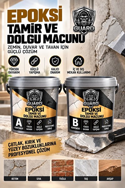 SARAS KİMYA GUARD Epoksi Tamir ve Dolgu Macunu - Zemin, Duvar ve Tavan İçin G...