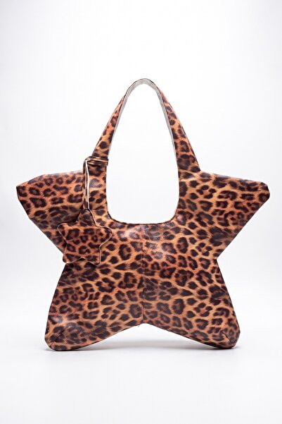BAHELS Staria Leopard Star Charm Tote Shoulder Bag
