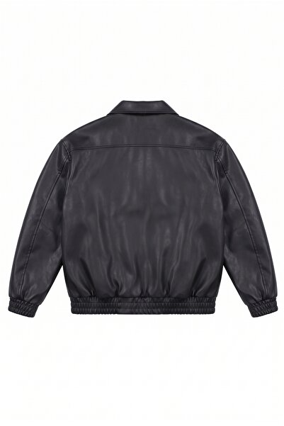 BASEL.CO Geacă de piele unisex vintage supradimensionată