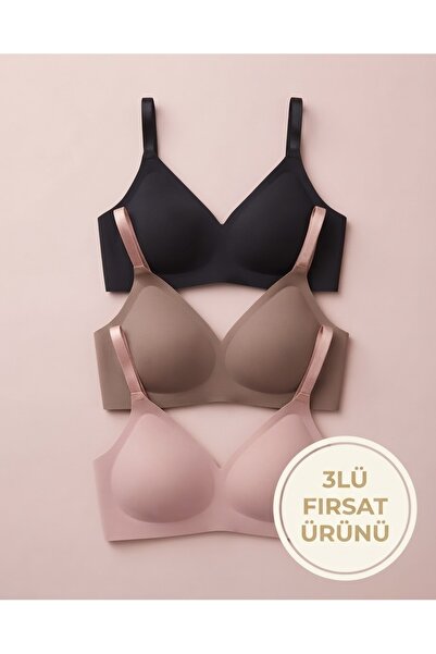 SOFENNA Seamless Bra Lazer Kesim Dikişsiz Ayarlanabilir Askılı Telsiz Kadın 3...