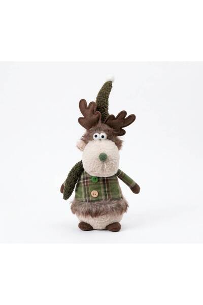 OEM Decorative Christmas figurine Deer made of textile Plush , with hat and s...