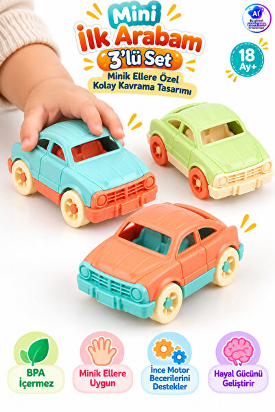 YILDIRIM OYUNCAK Mini İlk Arabam 9,5cm 3'lü Set - Minik Ellere Uygun Oyuncak ...