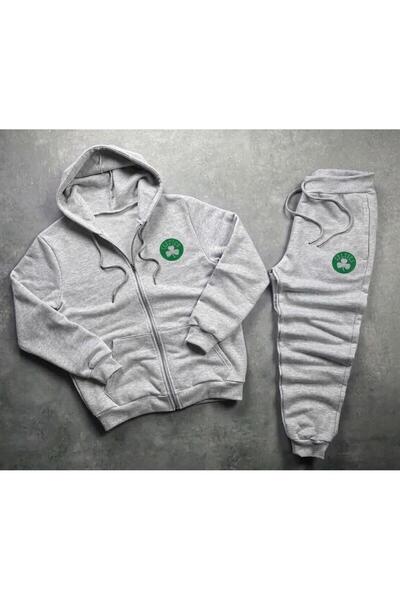 FS CABİN Zippered Jacket and Winter Sweatpants 2-Piece Combination Trend
