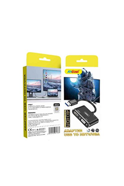 OEM Andowl Αντάπτορας USB σε HDMI/VGA 4K HDR – USB to HDMI/VGA 4K HDR Adapter
