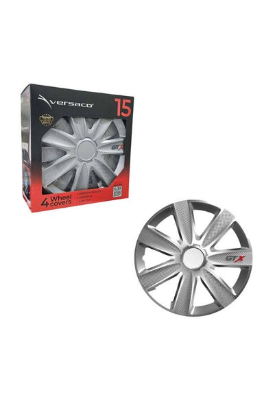 OEM Versaco Σετ Τάσια Αυτοκινήτου 4τμχ 15" Ασημί - Wheel Covers