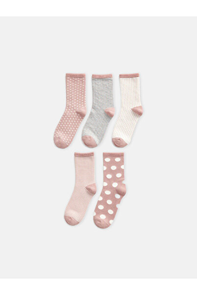 LC Waikiki Rmz Gi̇yi̇m Farkiyla Polka Dot Women's Socks 5-Pack