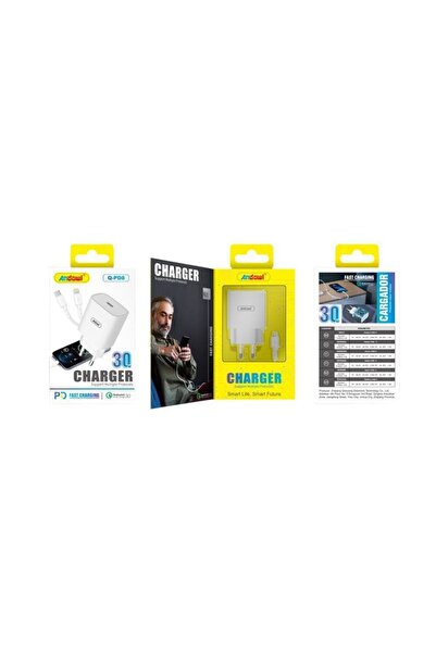 OEM Andowl Φορτιστής με καλώδιο Type-C σε Lightning 30W Q-PD8 - Charger