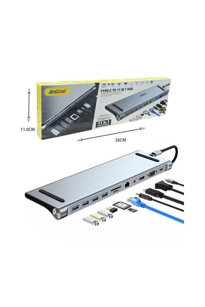 OEM Andowl Q-HU990 USB-C Σταθμός Σύνδεσης με HDMI 4K PD Ethernet