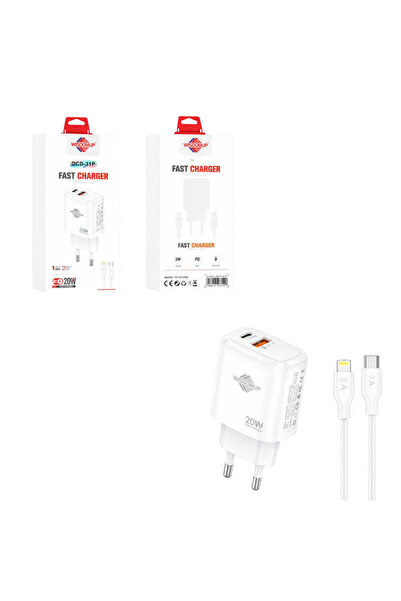 OEM Wisdomup Φορτιστής Κινητού USB-C και USB με Καλώδιο Lightning σε Type-C 2...