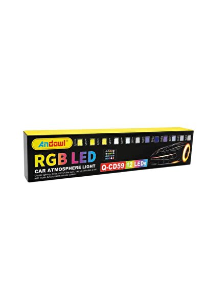 OEM Andowl RGB LED Ατμοσφαιρικός Φωτισμός Αυτοκινήτου 12 LED Q-CD59 - RGB LED...