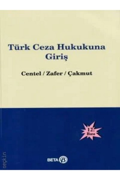 Seçkin Yayıncılık Türk Ceza Hukukuna Giriş Prof. Dr. Nur Centel,Prof. Dr. Hamide Zafer