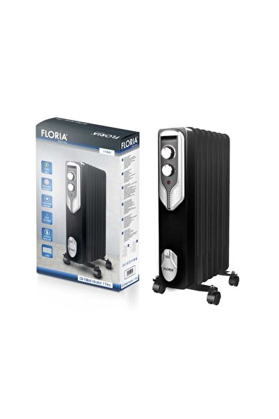 Floria Ηλεκτρική θερμάστρα ZLN-3642, μαύρη, 1500W - 7 στοιχεία, 3 επίπεδα ισχ...