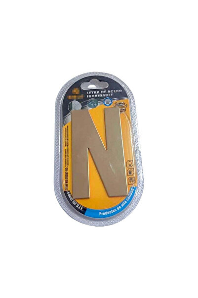 Tradesor Αυτοκόλλητη μεταλλική πινακίδα γράμμα N - 8cm - Σετ 12 τεμάχια - 204377