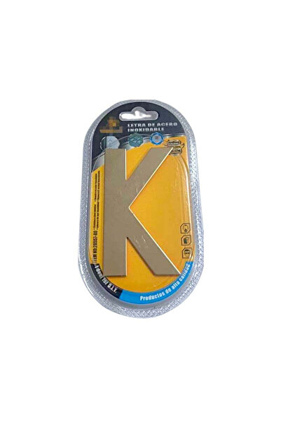 Tradesor Αυτοκόλλητη μεταλλική πινακίδα γράμμα K - 8cm - Σετ 12 τεμάχια - 204346