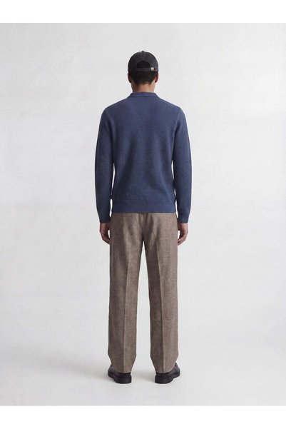 Jack & Jones JPRBLURILEY KNIT POLO LS Blue