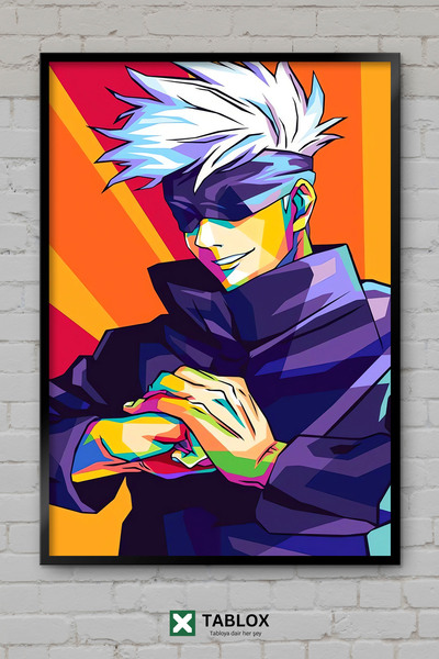 tablomaxtbx Jujutsu Kaisen Gojo Satoru Άνιμε Μάνγκα Ιαπωνική Αφίσα με Πλαίσιο...