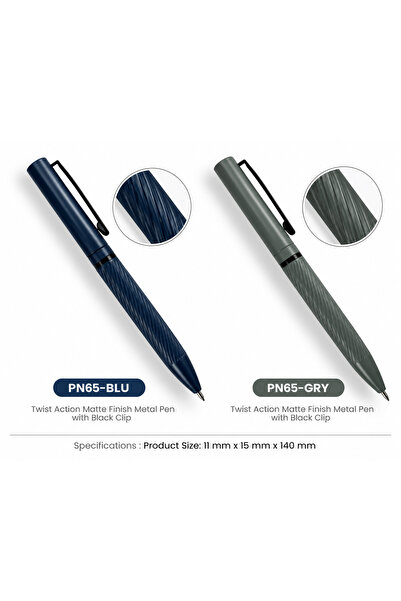 Generic 2pcs Customized Metal Pens – Twist Action, Matte Finish & Black Clip